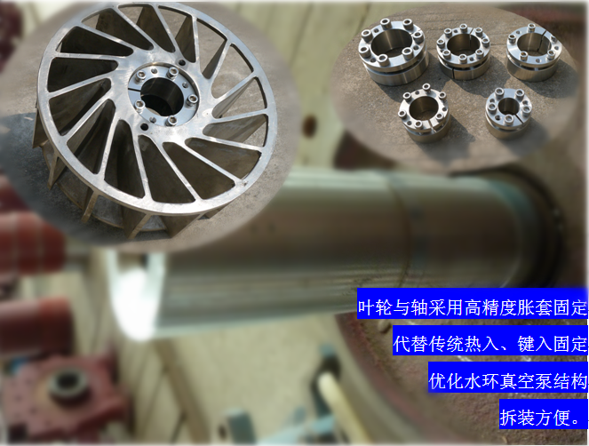 2BVF水環式真空泵采用高精度脹套固定，能優化水環式真空泵結構，拆裝方便，節約成本