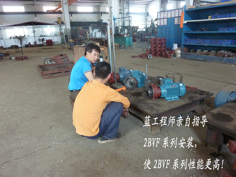 佛真工程師親自指導2BVF水環式真空泵的安裝，嚴格的安裝要求對水環式真空泵性能提高有著重要的作用